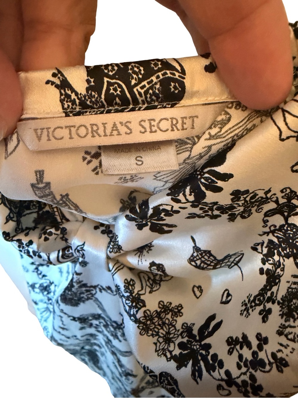 Victoria's Secret Y2K Vintage Fairy Toile Satin Babydoll Slip Dress Coquette S - Picture 7 of 7